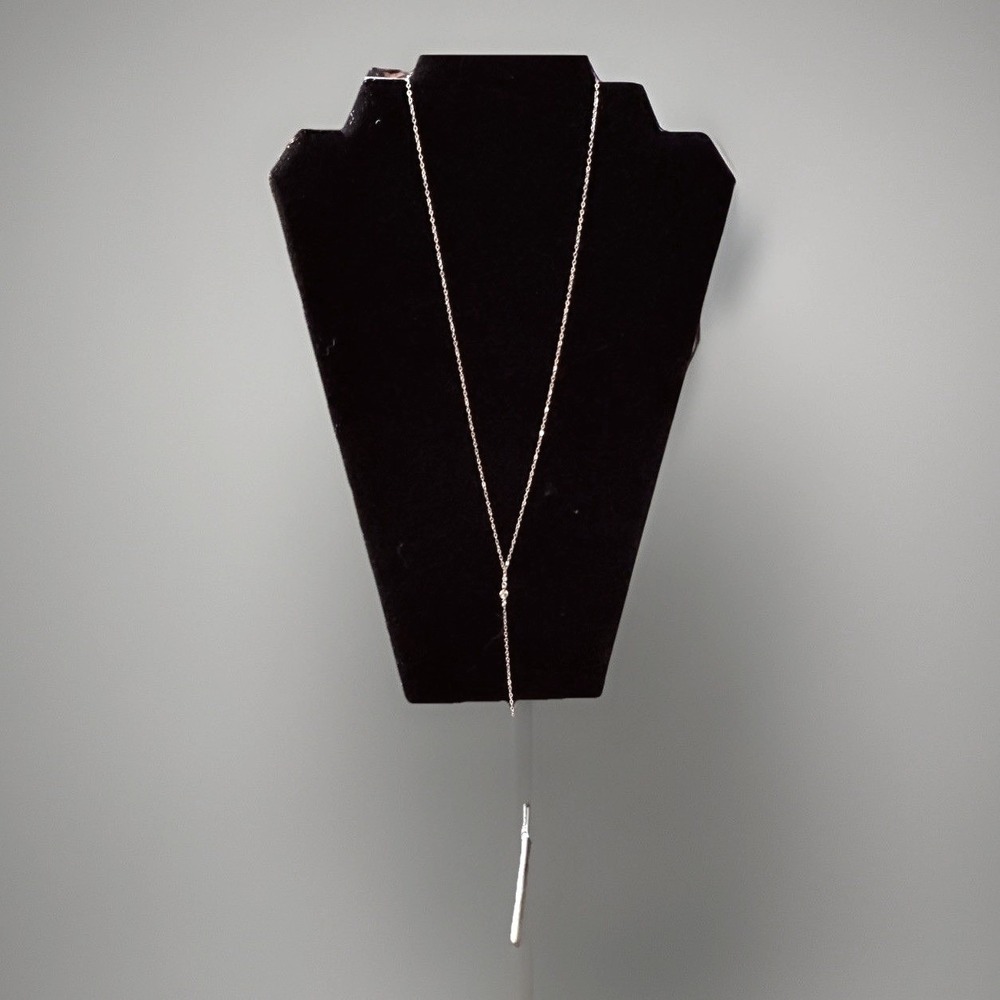 Sterling Silver Lariat Necklace Bar Pendant Minimalist Y Drop Modern Capsule